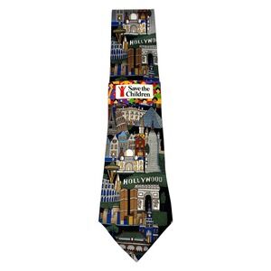 NEW Save the Children Mens Silk‎ Tie Architecture Around the World Landmarks